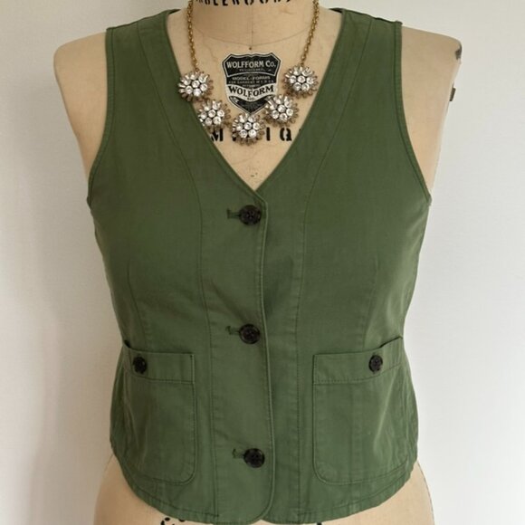 Jcrew Jackets & Blazers - Jcrew Green Vest Size 4